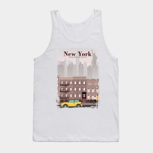 New York City Travel Poster in a Minimal Retro Style Tank Top